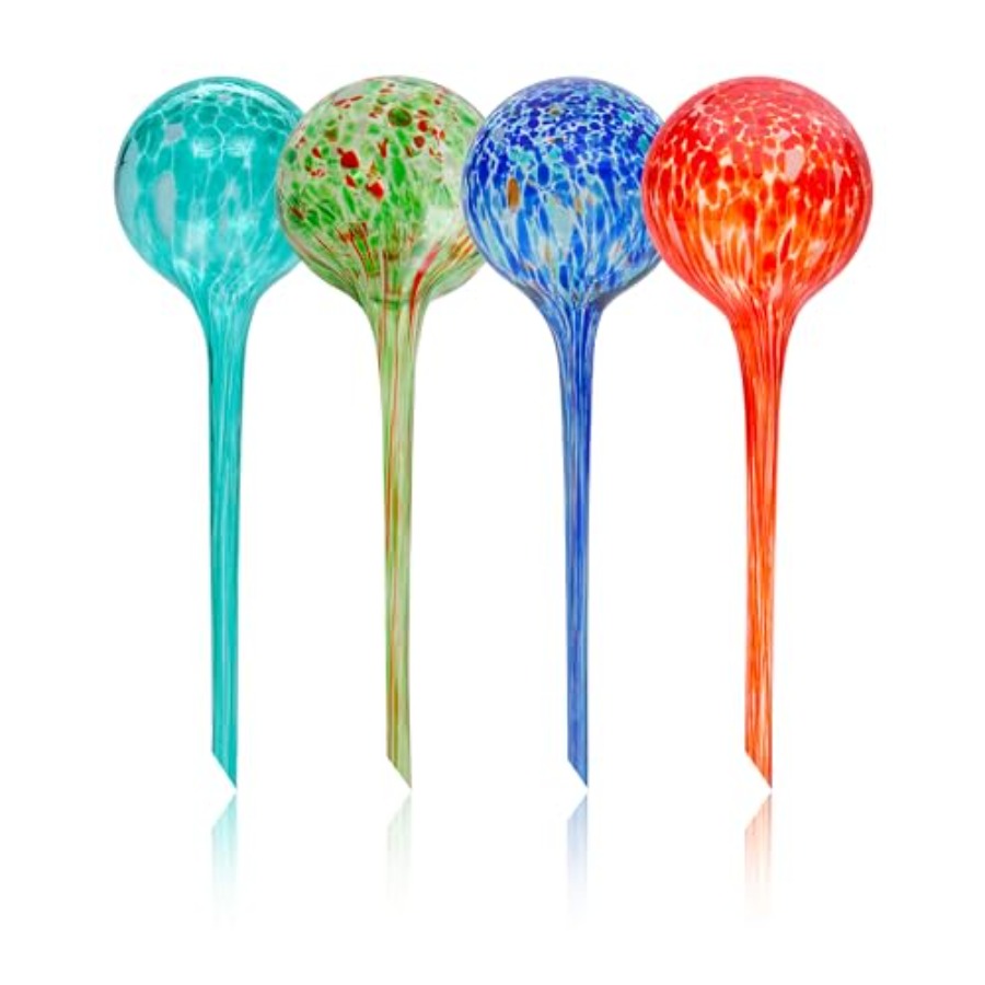 Self-Watering Planter - Iridescent Self Watering Globes Glass Rainbow