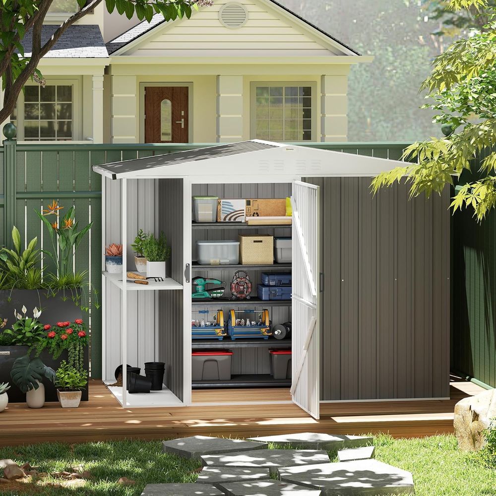 Gardening Tools Rack - 8ft x 4ft Outdoor Storage Shed