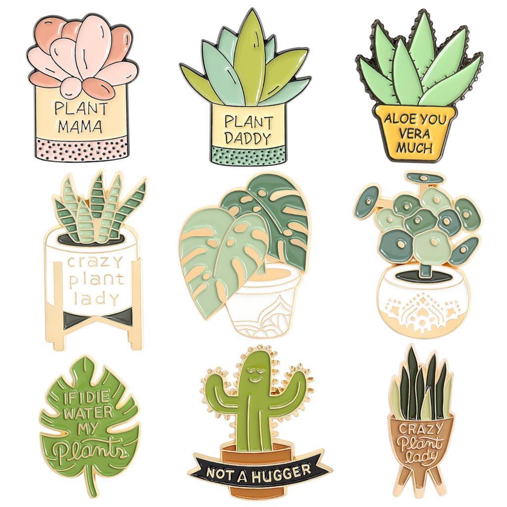 Gardening Tools Cute - Potted Plant Brooch Monstera Aloe Vera