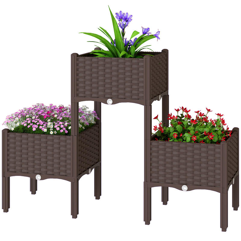 Self-Watering Planter - Plastic Raised Garden Bed with Legs,