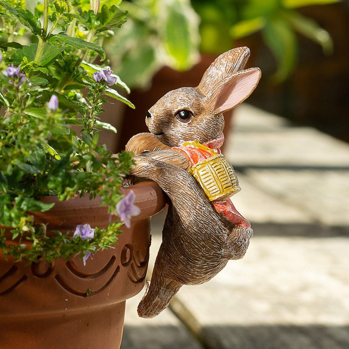 Gardening Tools Cute - Cute Resin Rabbit Flower Pot Hanger