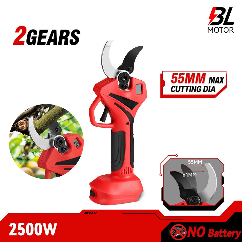 Gardening Tools Battery Powered - 55mm Brushless Electric Scissors Cordless Pruning