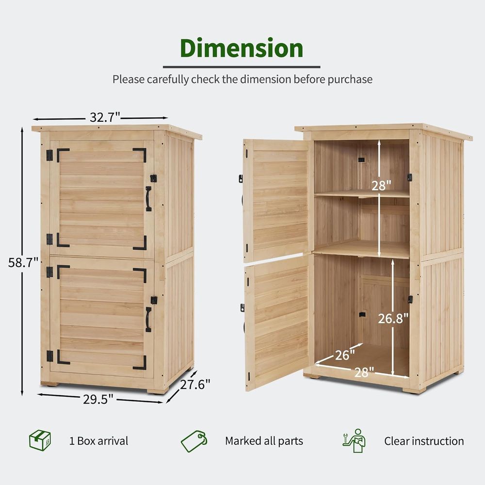 30 Natural Wood Outdoor Storag - Gardening Tools Set avis et prix