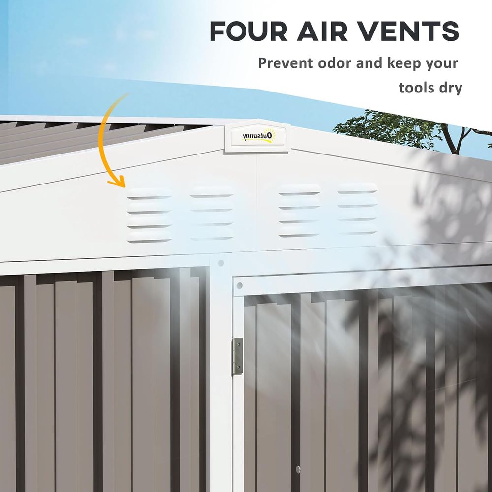 8ft x 4ft Outdoor Storage Shed - Gardening Tools Rack avis et prix