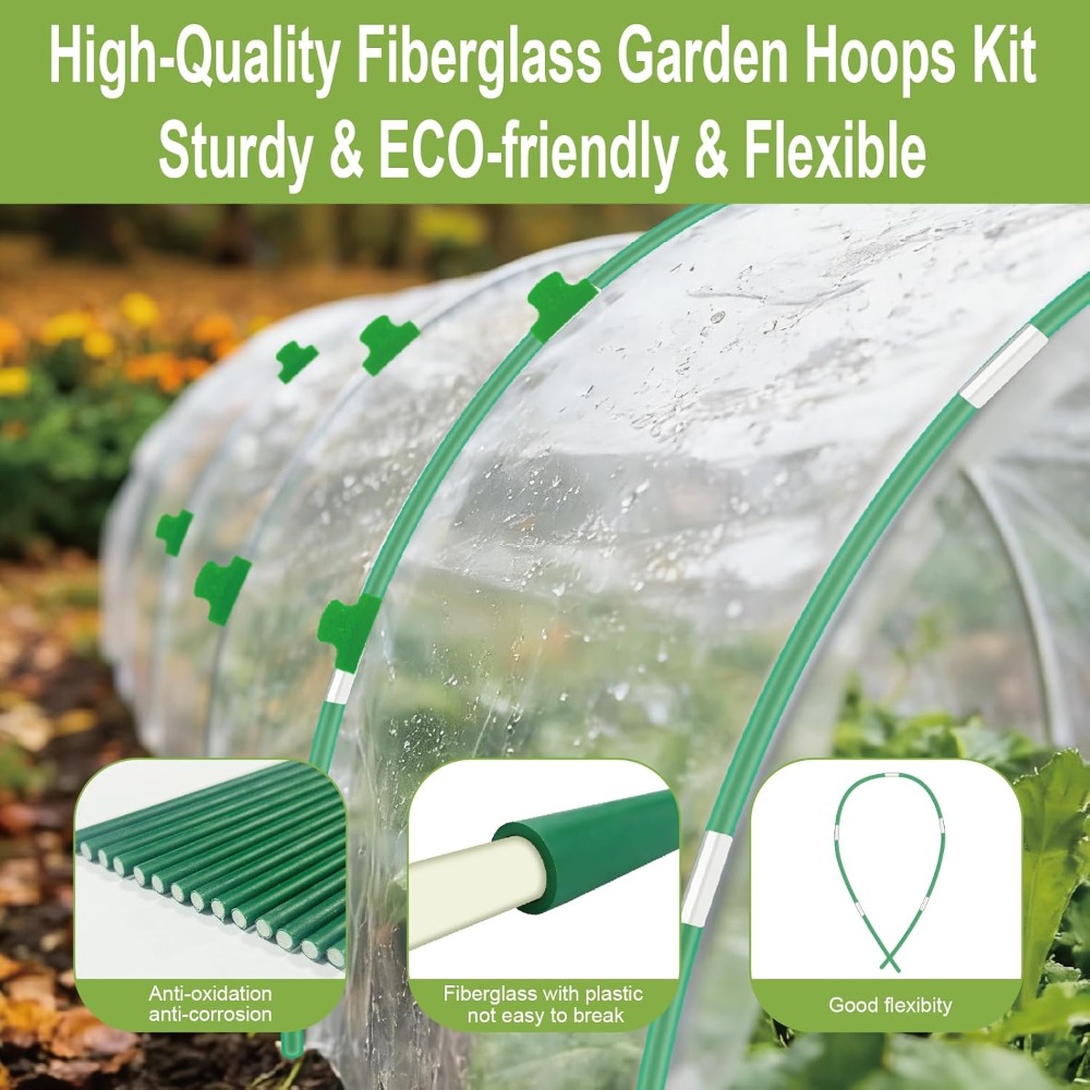 60PCS Garden Hoops for Raised  - Plant Support Stake avis et prix