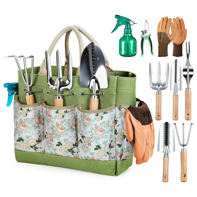 9pcs Wooden Handle Stainless S - Gardening Tools Watering Can avis et prix