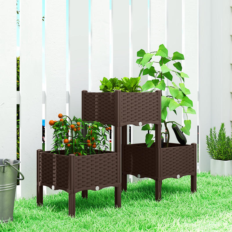 Plastic Raised Garden Bed with - Self-Watering Planter avis et prix