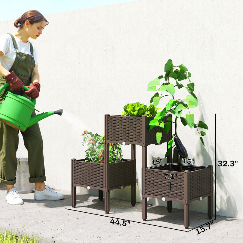 Plastic Raised Garden Bed with - Self-Watering Planter avis et prix