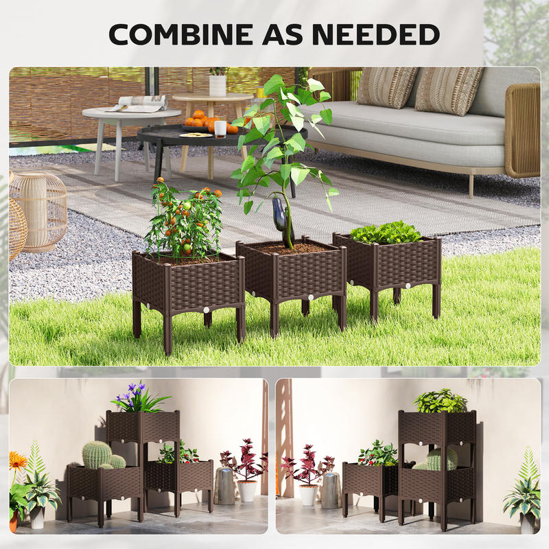 Plastic Raised Garden Bed with - Self-Watering Planter avis et prix