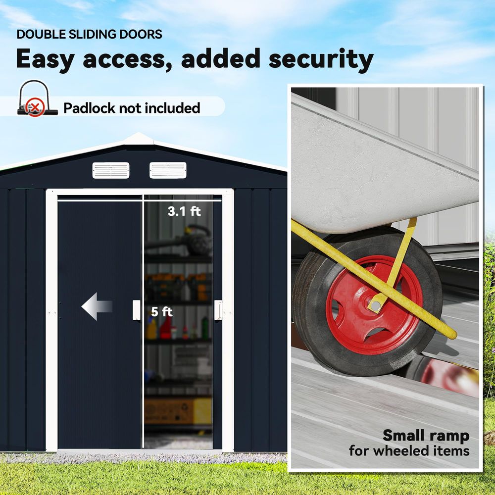 9 x 6 Outdoor Storage Shed, Ga - Gardening Tools B&Q avis et prix