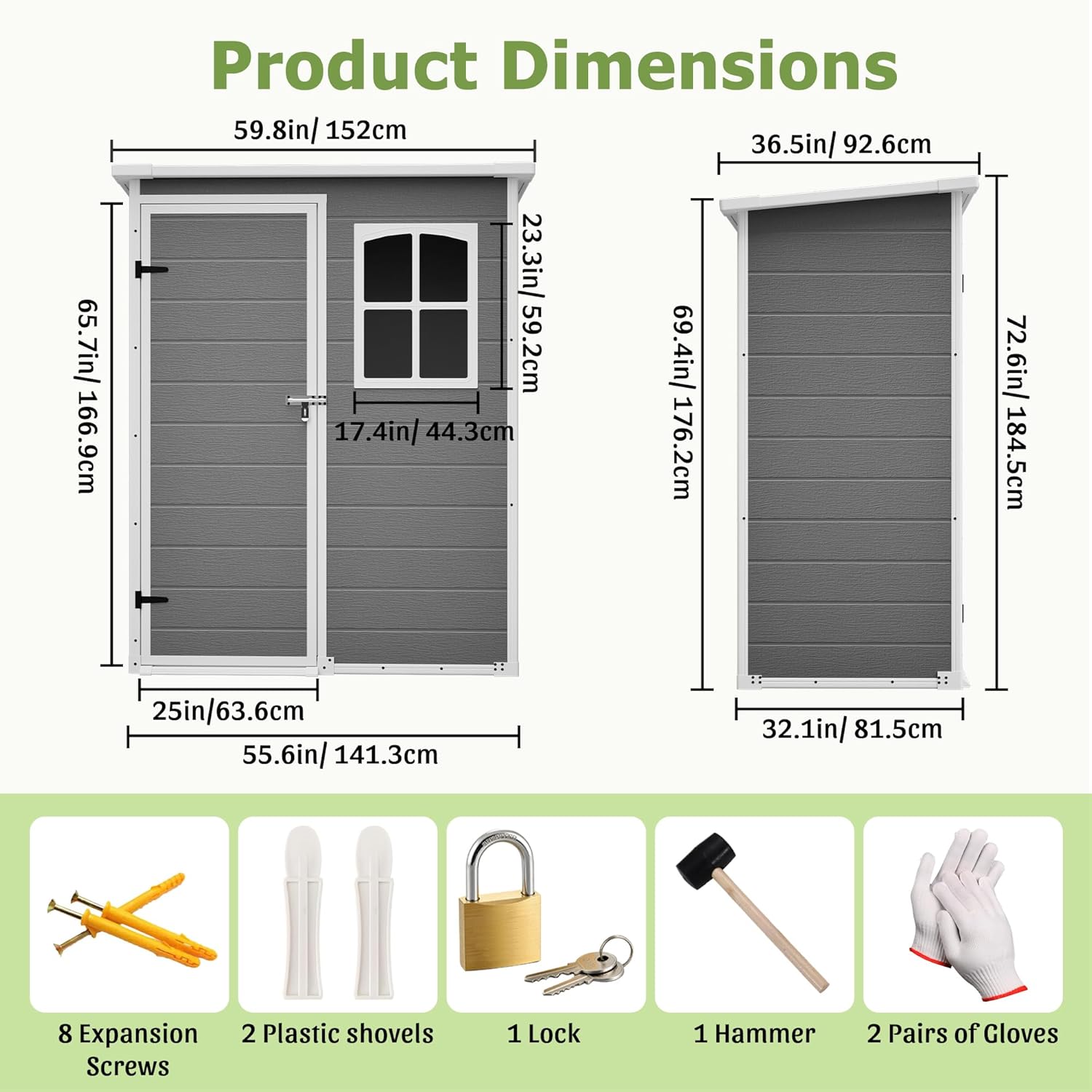 Resin Outdoor Storage Shed Kit - Gardening Tools Set avis et prix