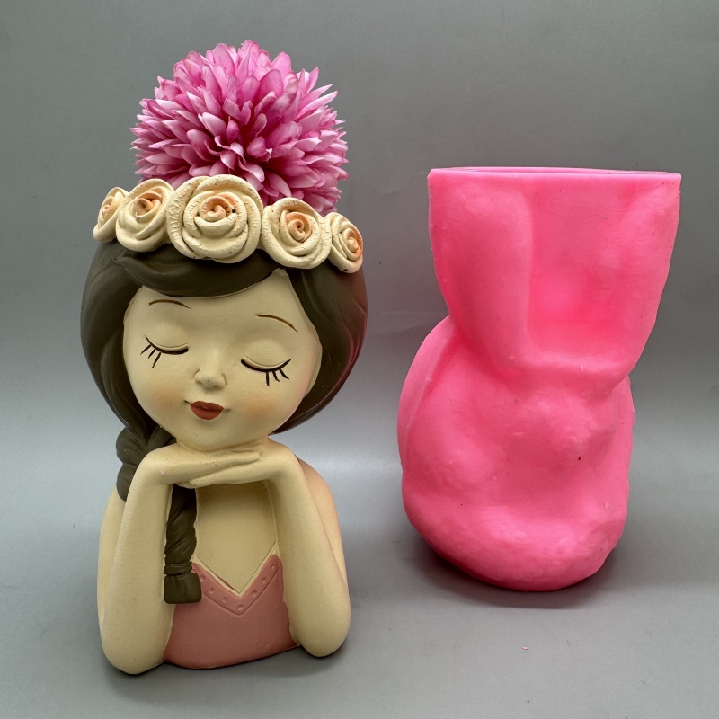Cute girl flower pot silicone  - Gardening Tools Cute avis et prix
