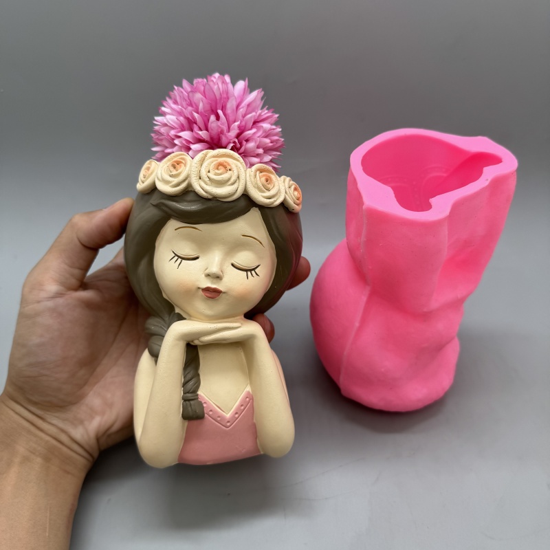 Cute girl flower pot silicone  - Gardening Tools Cute avis et prix