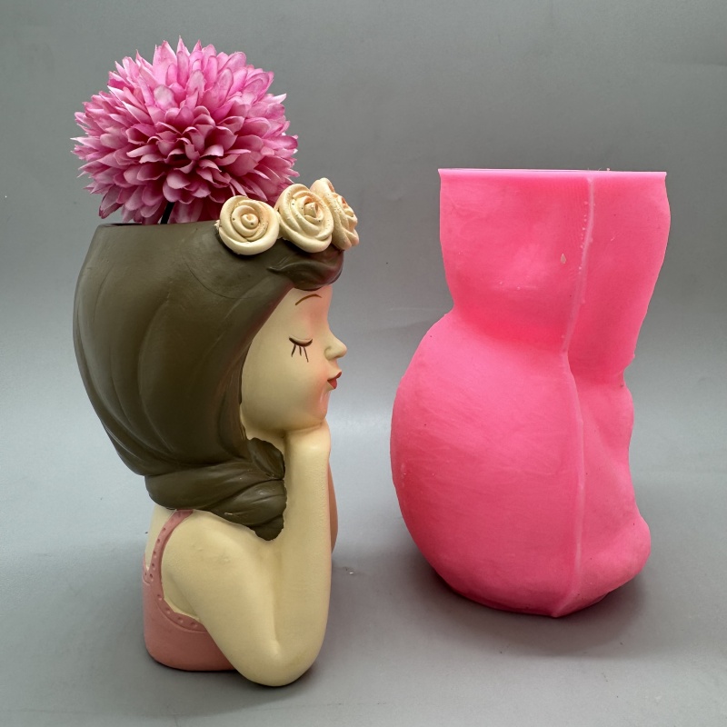 Cute girl flower pot silicone  - Gardening Tools Cute avis et prix