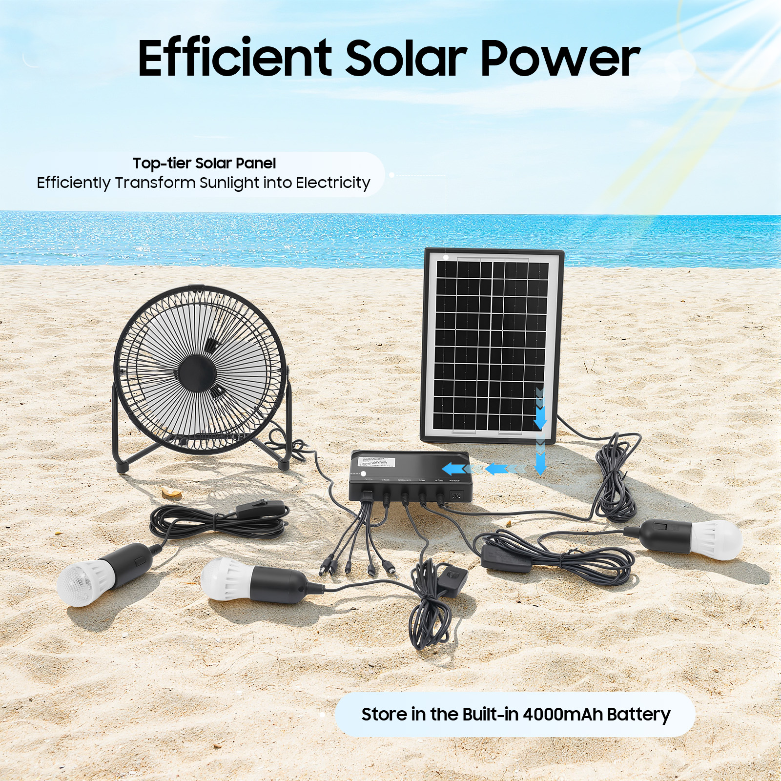 100-240V Solar Fan And Lamp Ki - Gardening Tools Shop avis et prix
