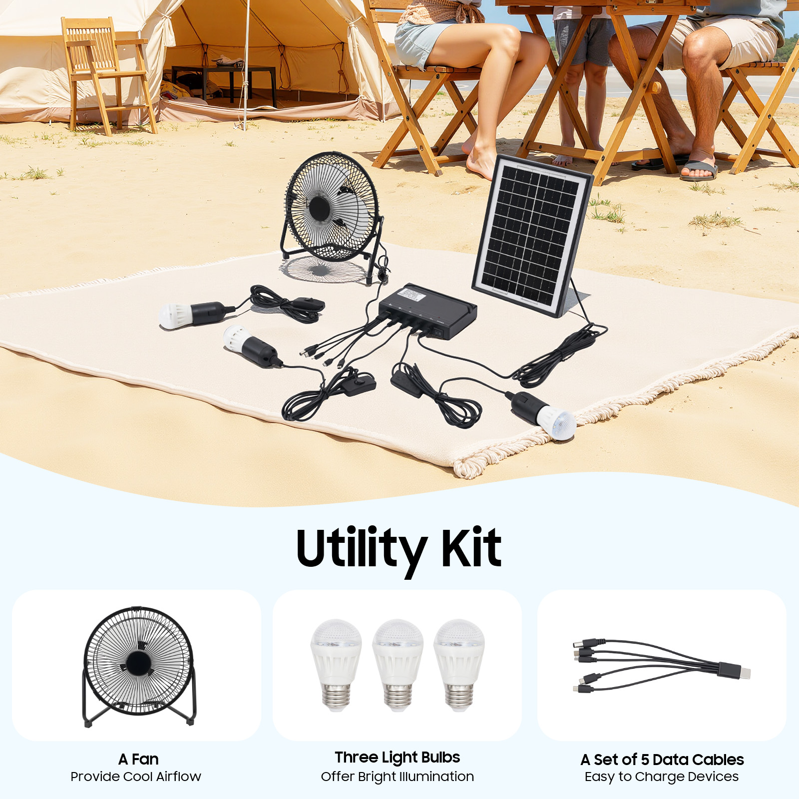 100-240V Solar Fan And Lamp Ki - Gardening Tools Shop avis et prix