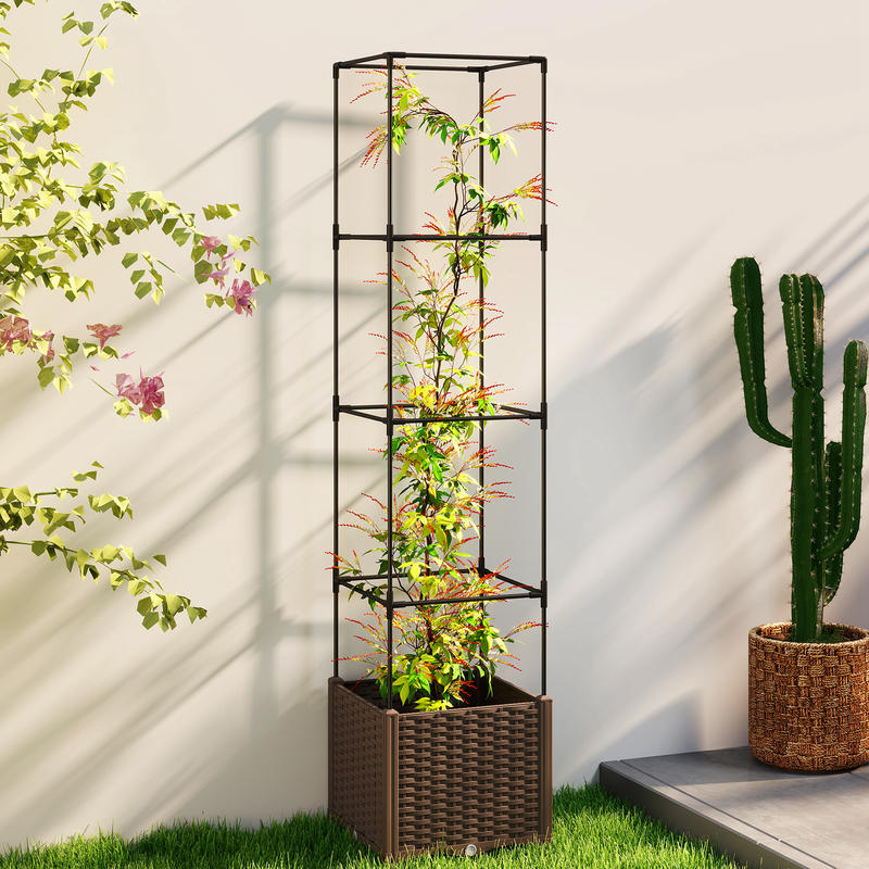 Raised Garden Bed with Trellis - Self-Watering Planter avis et prix