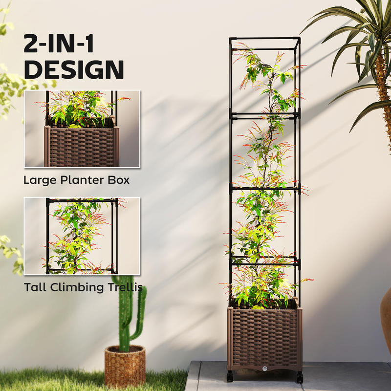 Raised Garden Bed with Trellis - Self-Watering Planter avis et prix