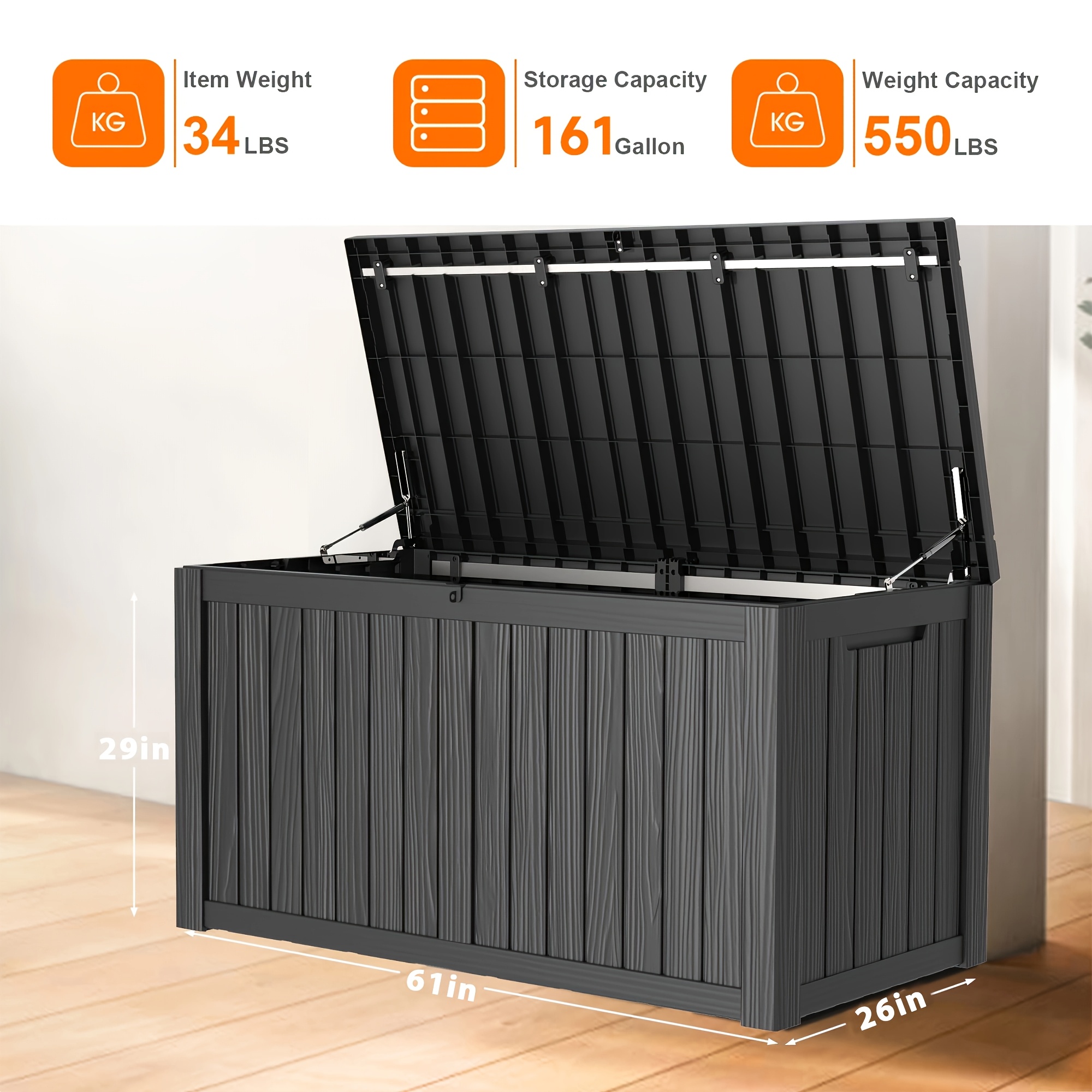 161 Gallon Deck Box, Indoor An - Gardening Tools Rack avis et prix