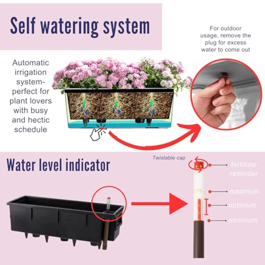 LaLaGreen Deck Railing Planter - Self-Watering Planter avis et prix
