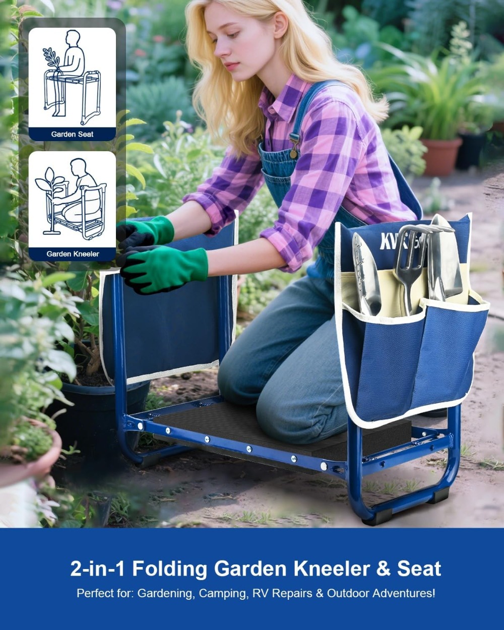 7-Piece Garden Kneeler and Sea - Gardening Tools Set avis et prix