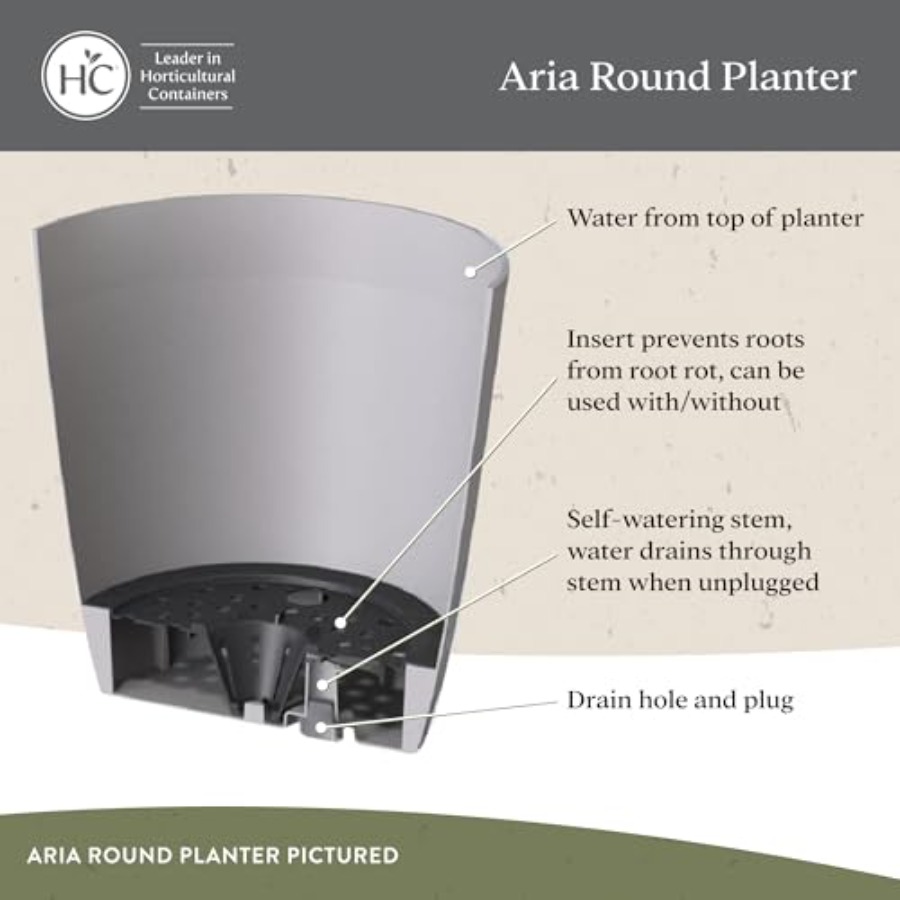 Aria Round Self-Watering Pot - - Self-Watering Planter avis et prix