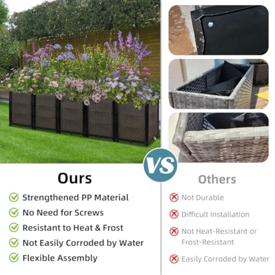 Large Raised Planter Box Outdo - Self-Watering Planter avis et prix