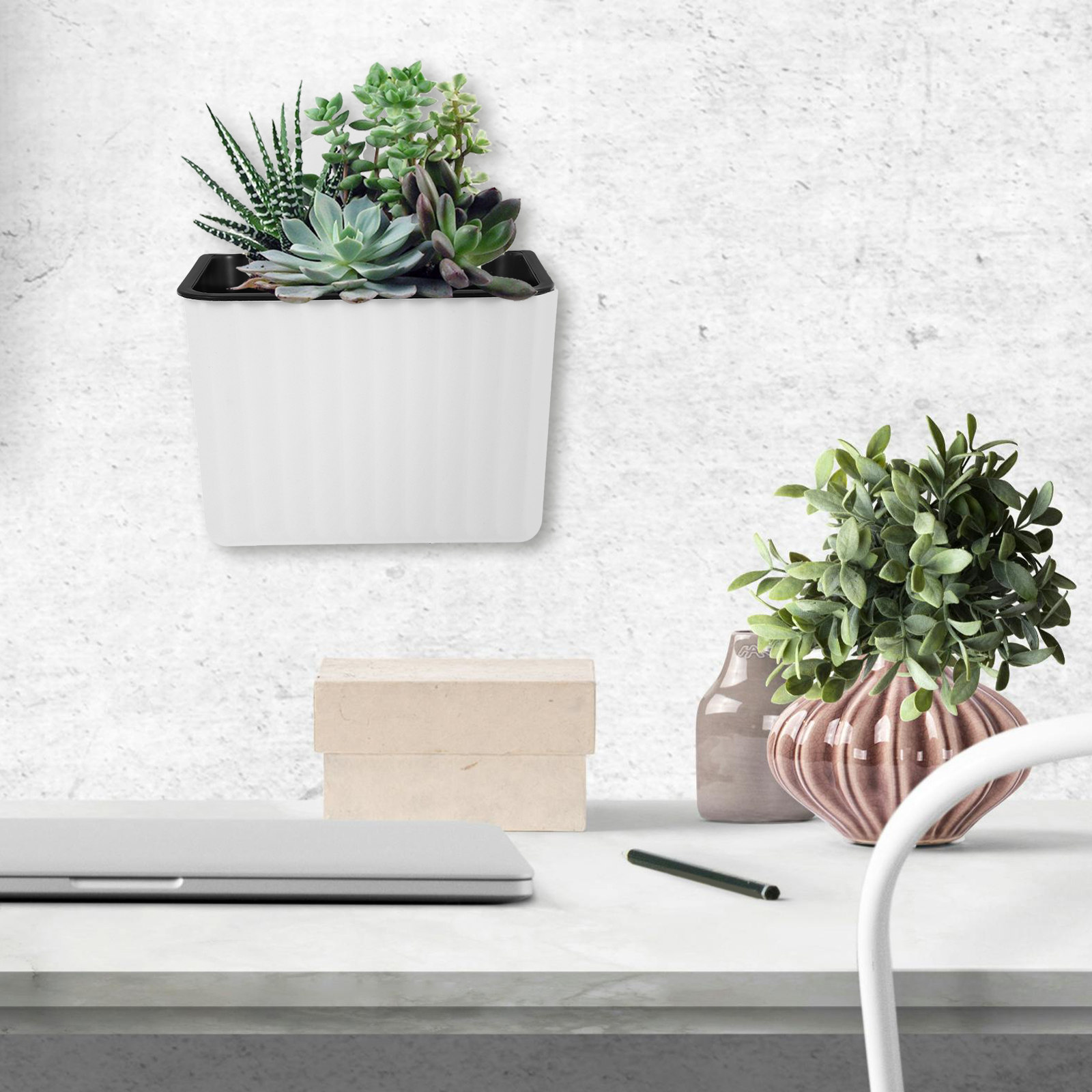 2Pcs Wall Mount Flower Pots Se - Self-Watering Planter avis et prix