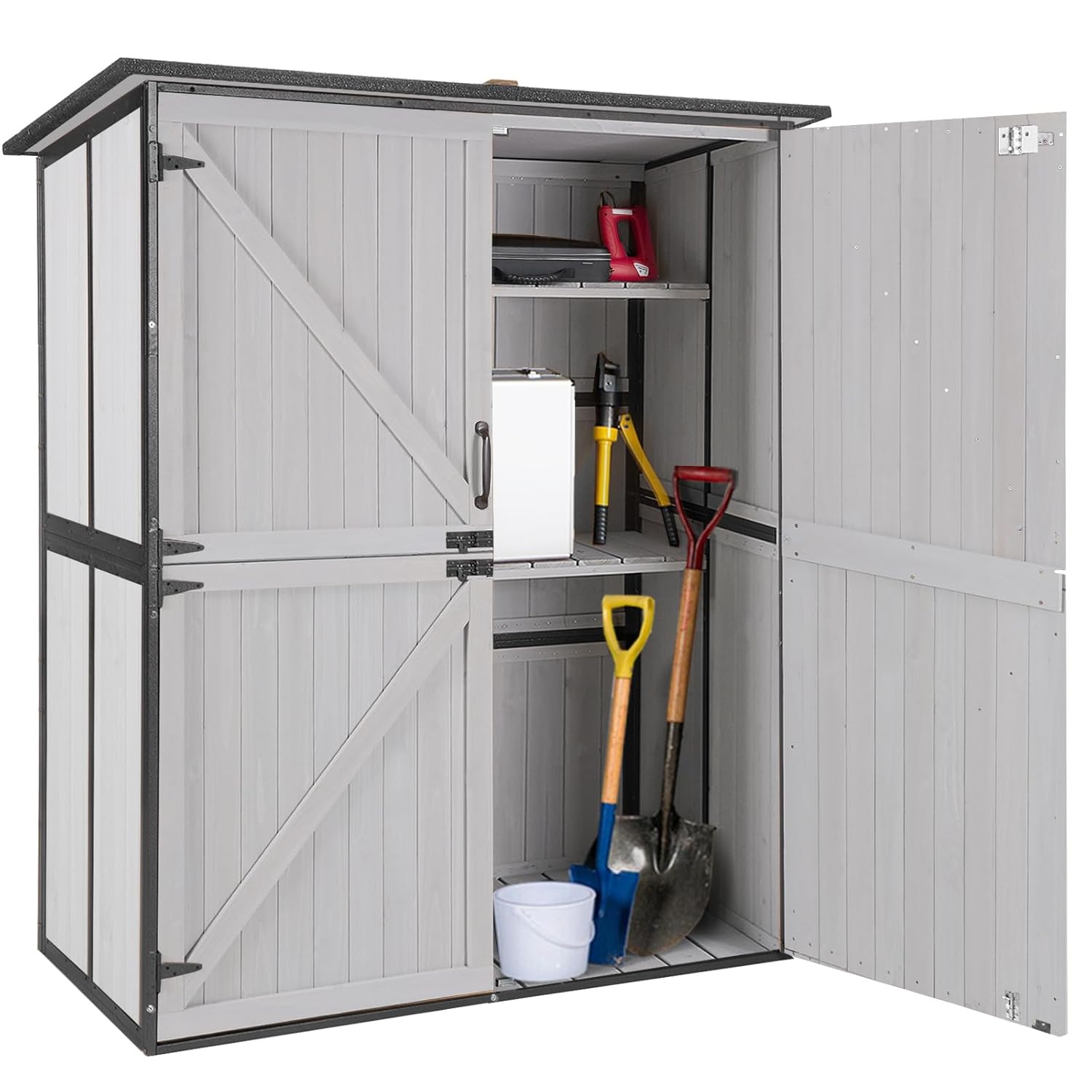 Outdoor Cabinet Storage Shed w - Gardening Tools Set avis et prix