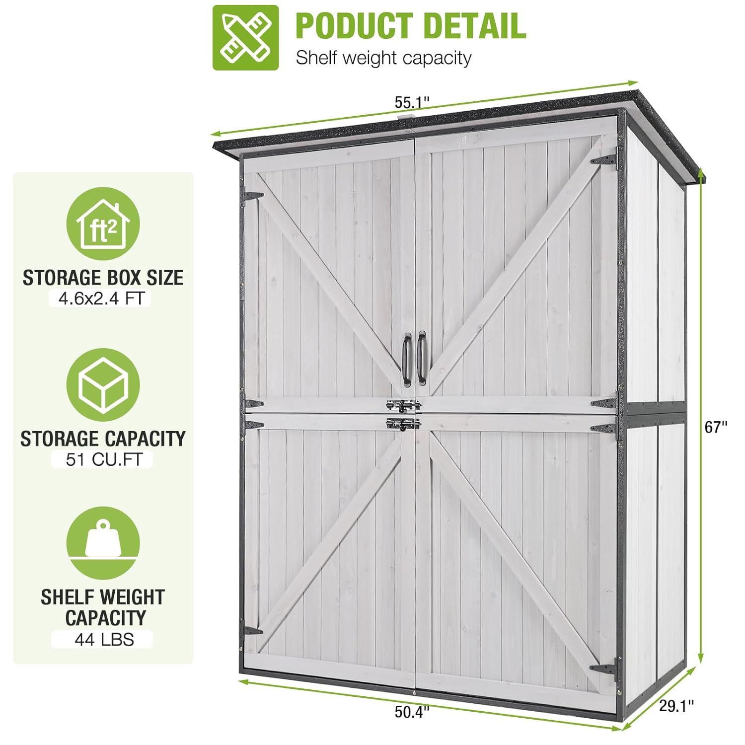 Outdoor Cabinet Storage Shed w - Gardening Tools Set avis et prix