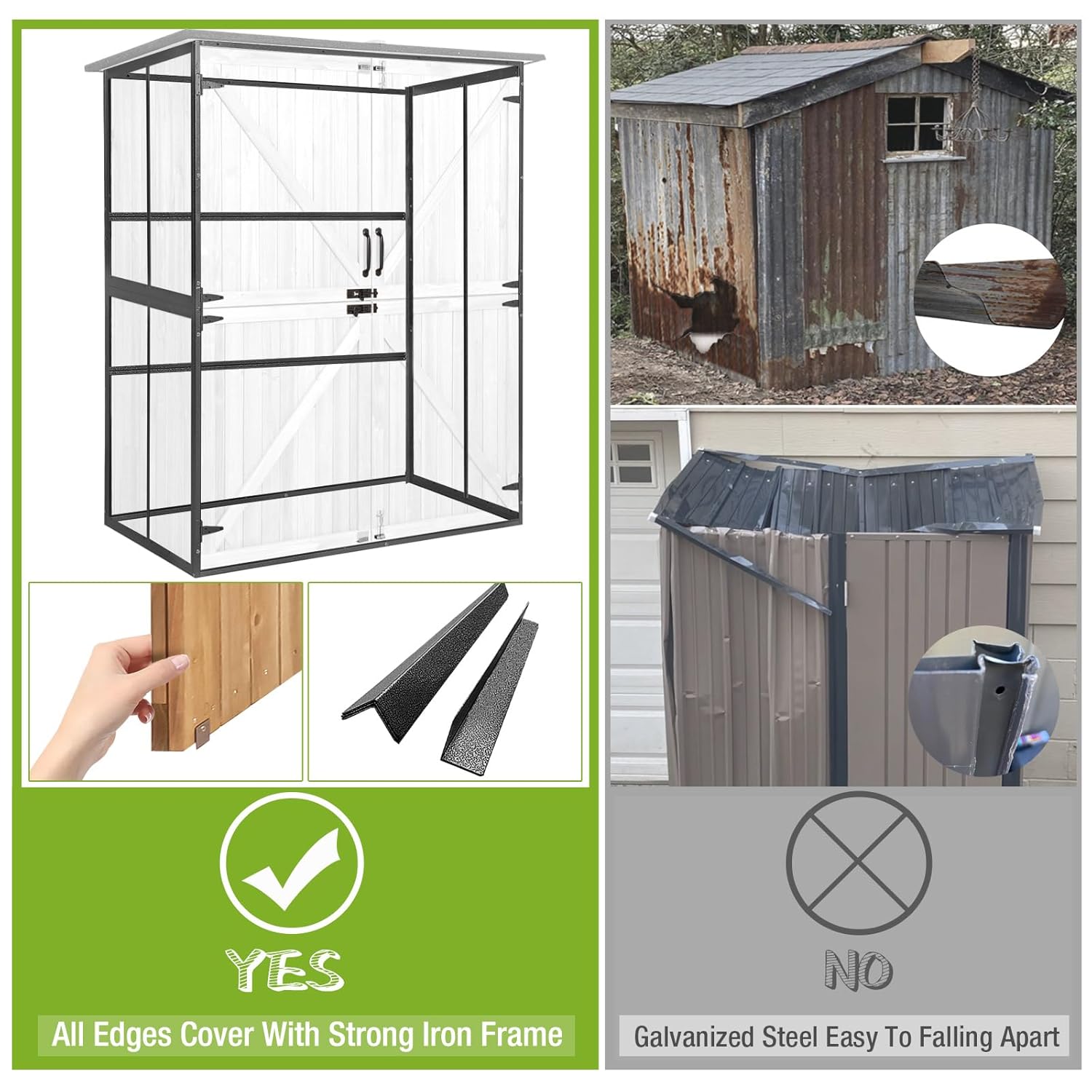 Outdoor Cabinet Storage Shed w - Gardening Tools Set avis et prix