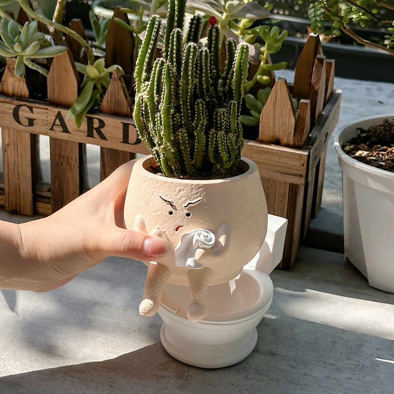 Funny Ghost Toilet Resin Succu - Gardening Tools Cute avis et prix