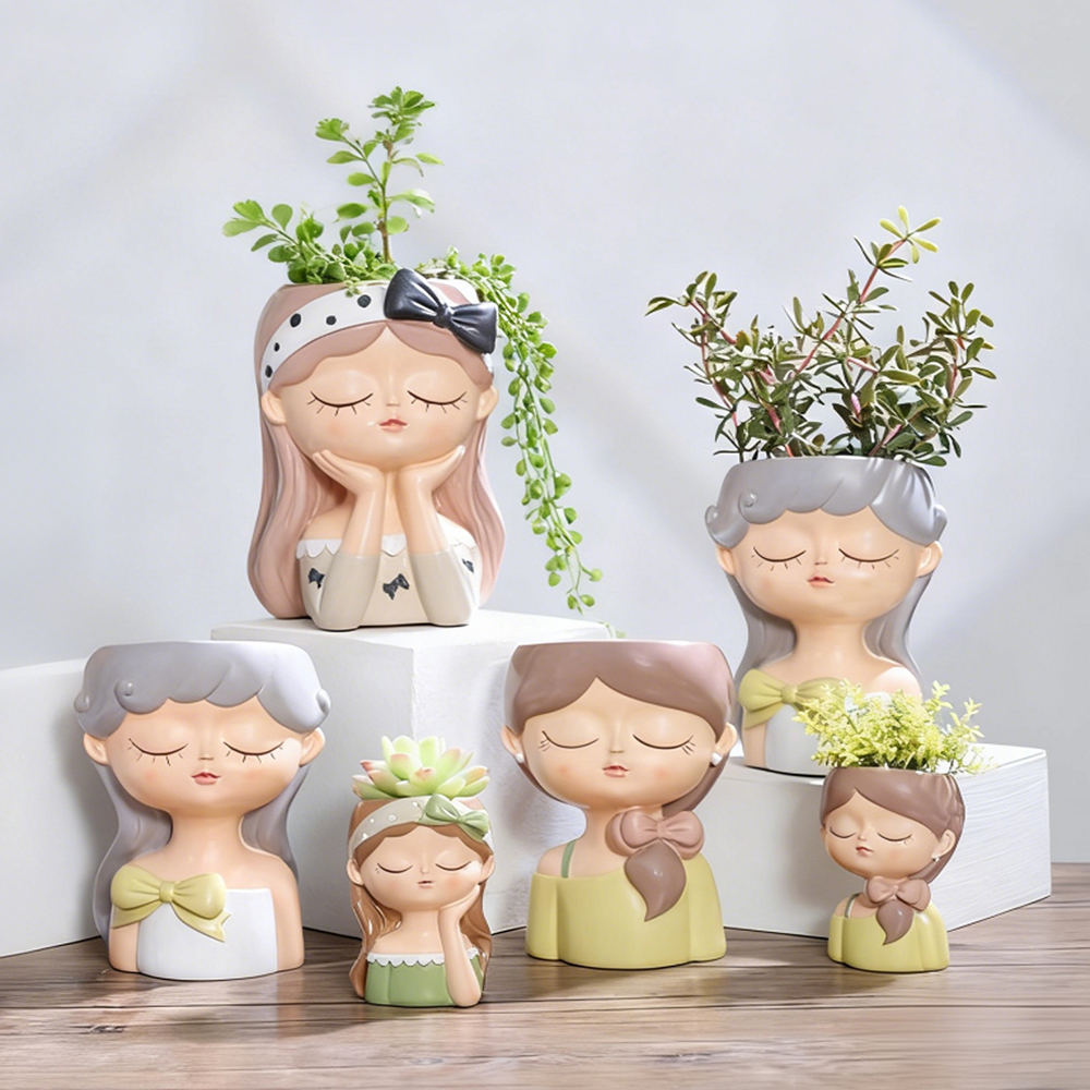 Cute Girl Small Plant Pot Resi - Gardening Tools Cute avis et prix