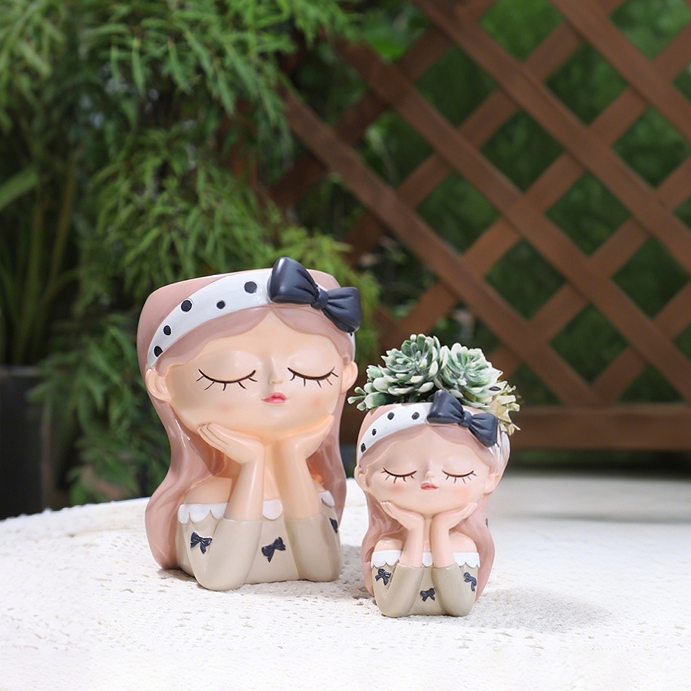 Cute Girl Small Plant Pot Resi - Gardening Tools Cute avis et prix