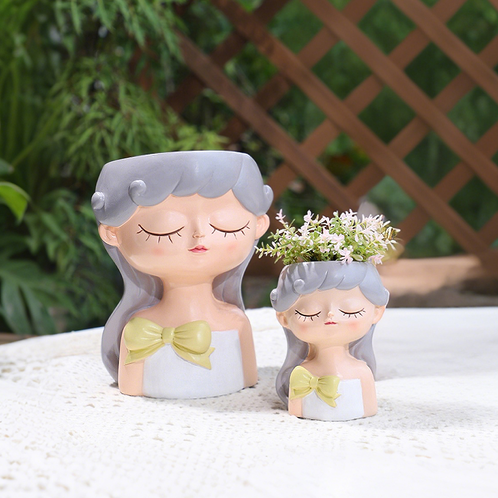 Cute Girl Small Plant Pot Resi - Gardening Tools Cute avis et prix