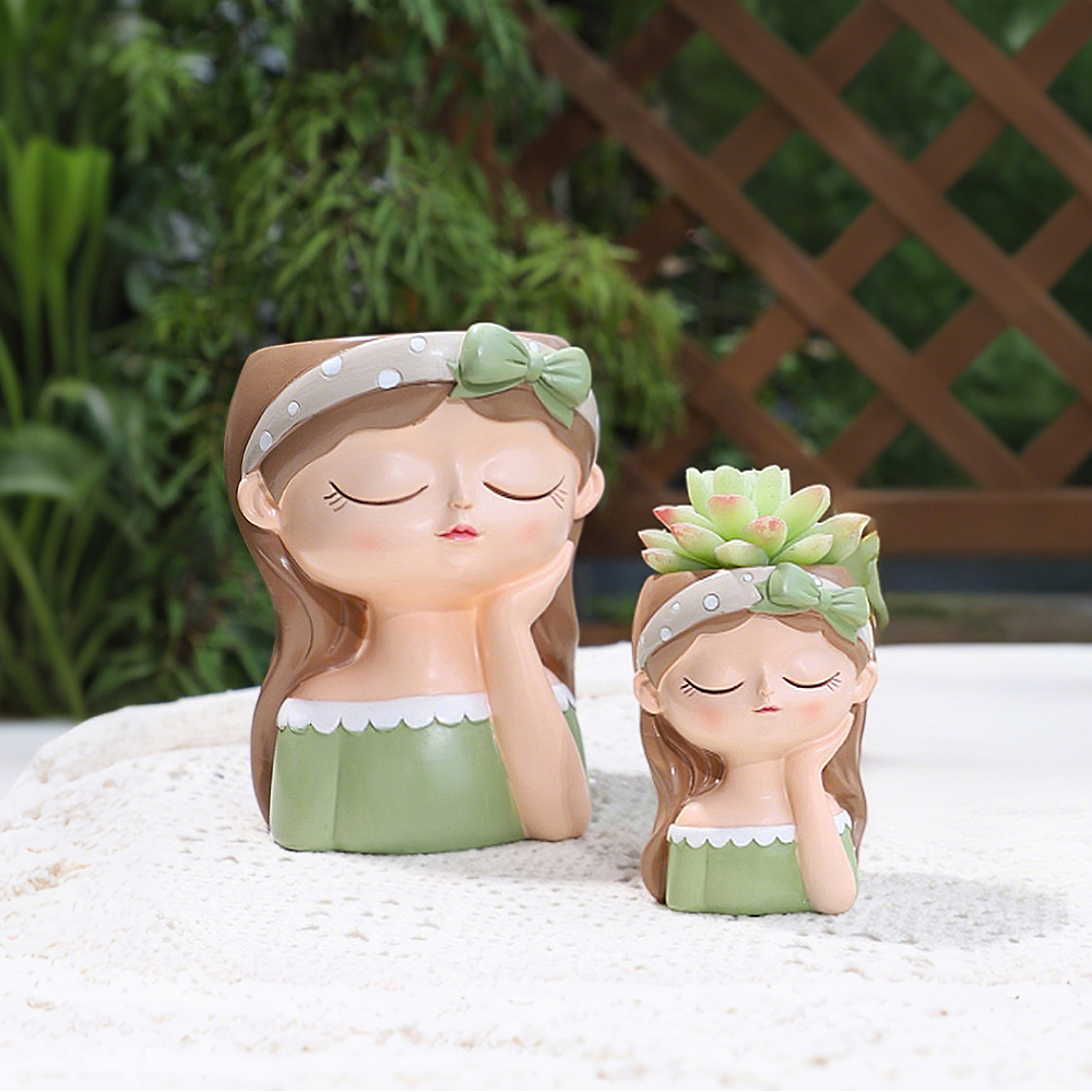 Cute Girl Small Plant Pot Resi - Gardening Tools Cute avis et prix