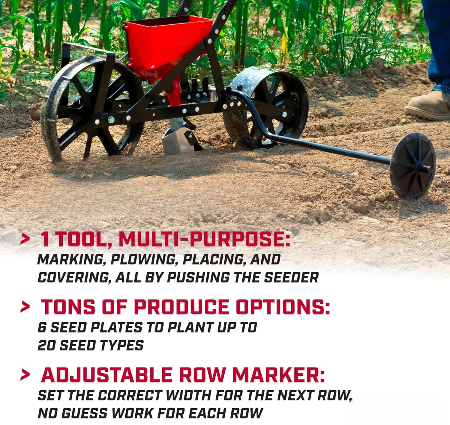 Garden Push Seeder Planter wit - Garden Row Marker avis et prix